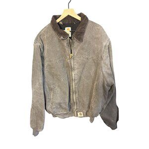 Vintage 90s Carhartt Mens 2XL Regular Distressed Gray Jacket Made in USA